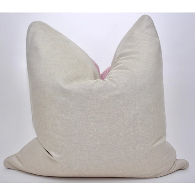 Beautifully handmade Fleurons d'Hélène "Lomond" 25" Square wool pillow in "Sweet Pea." Features a coordinating welt and...