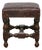 19th Century English Oak Footstool with Leather Seat and Turned Legs For Sale