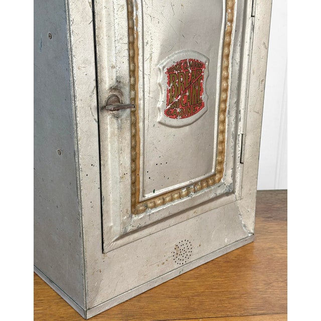 Antique Farmhouse Tin Metal Bread & Cake Cabinet Cupboard For Sale - Image 13 of 13
