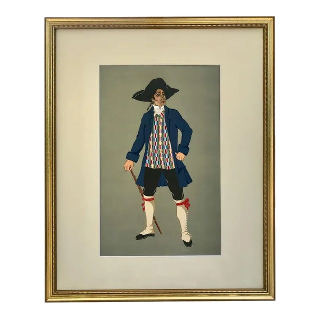 Vintage French Regional Costume Print 1929 Man From Provence France For Sale