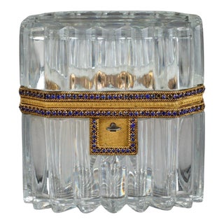 Casket with Cut Crystal and Gilt Bronze For Sale
