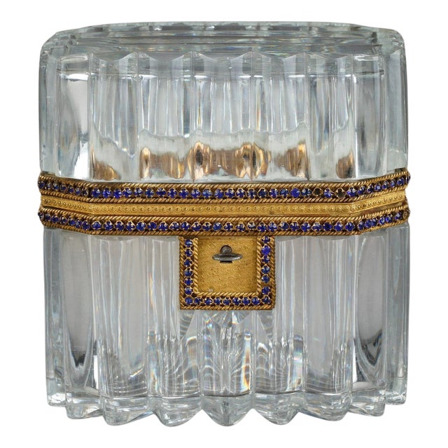 Casket with Cut Crystal and Gilt Bronze For Sale