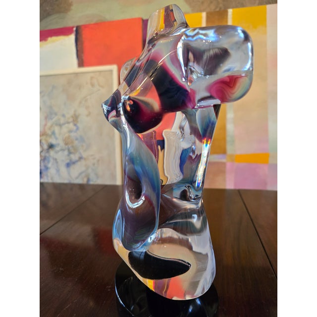 Glass 1970s Vintage Murano Italy Signed Torso Sculpture For Sale - Image 7 of 12