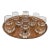 Bohemian Crystalex Geneve Old Fashion Gold Rim Whiskey/Scotch/Bourbon Glasses With Pressed Teak Tray-Set of 13 For Sale
