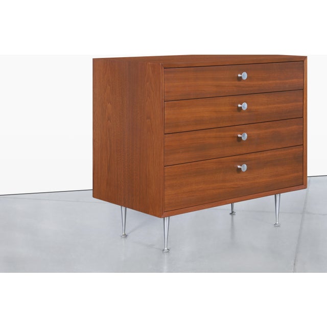 Mid-Century Modern 1950s George Nelson Walnut Thin Edge Chest of Drawers for Herman Miller For Sale - Image 3 of 11