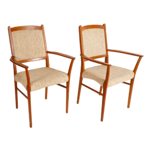 1970s Danish Modern Teak Dining Armchairs by Rasmus - Set of 2