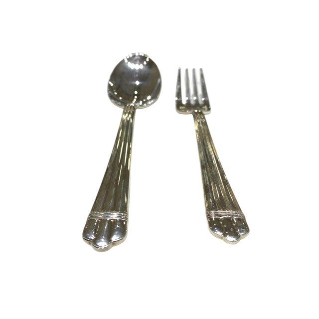 Late 20th Century Christofle Flatware Set "Aria" Silverplate - 8pcs For Sale - Image 10 of 17