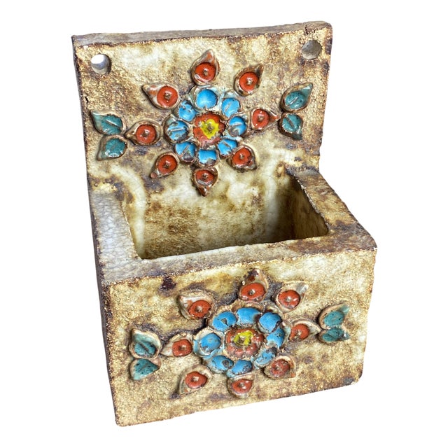 Vallauris Ceramic Wall Planter by La Roue, 1950s For Sale