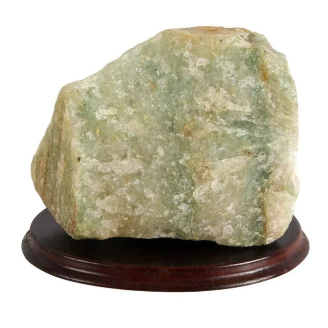 Mid 20th Century Rough Natural Fluorite Mineral Specimen on Wooden Display Base For Sale - Image 5 of 7