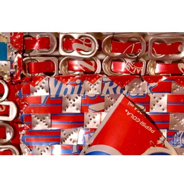 Ross Palmer Beecher, Abstract Red Blue Folk Art Americana Flag Can Tapestry Quilt Ross Palmer Beecher, c.1988 For Sale - Image 18 of 18