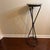 VTG Maitland Smith Style Wrought Iron Arrow Leg Plant Stand Table Marble Top For Sale - Image 9 of 10