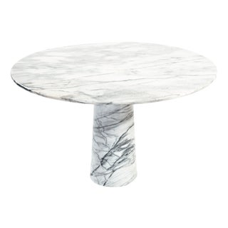 Mid-Century Marble Dining Table with Conical Base in the style of Angelo Mangiarotti For Sale