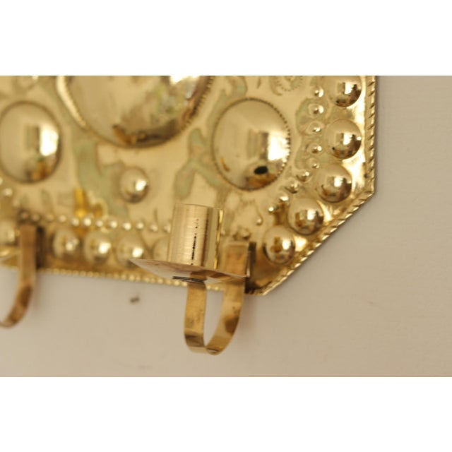 Large Mid-Century Baroque Brass Double-Arm Sconces, Set of 2 For Sale - Image 9 of 17