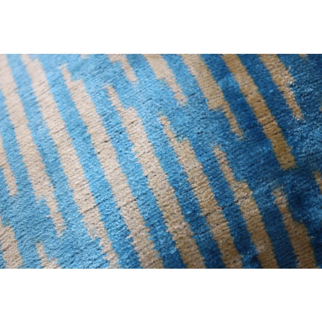 Contemporary Blue Hand Made Turkish Pillow 16 X 16 For Sale - Image 3 of 7