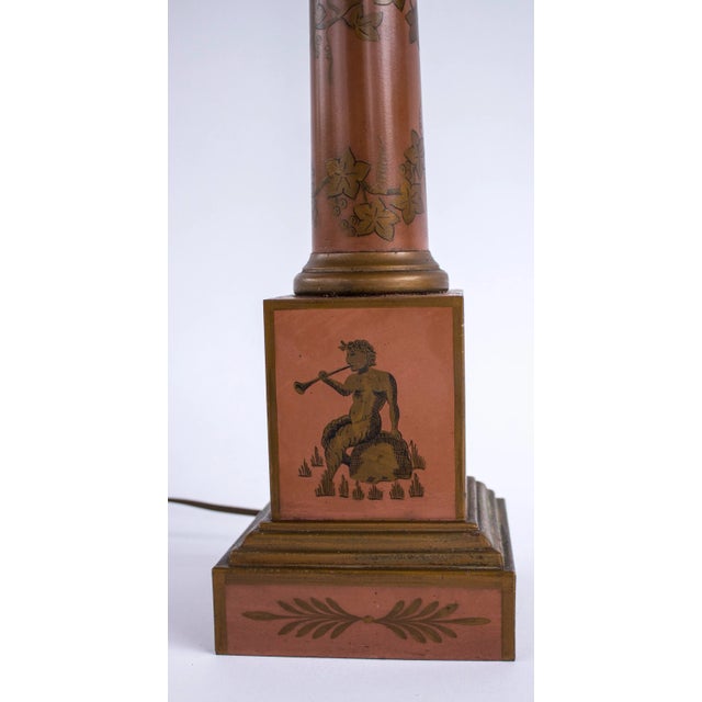 Antique French Regency Tole Lamp For Sale - Image 4 of 5