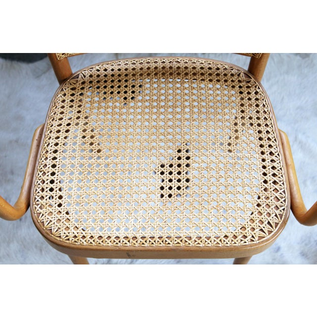 Beige Original Vintage Josef Frank Josef Hoffmann Bentwood Beech Prague Model 811 Chair Armchair For Sale - Image 8 of 10