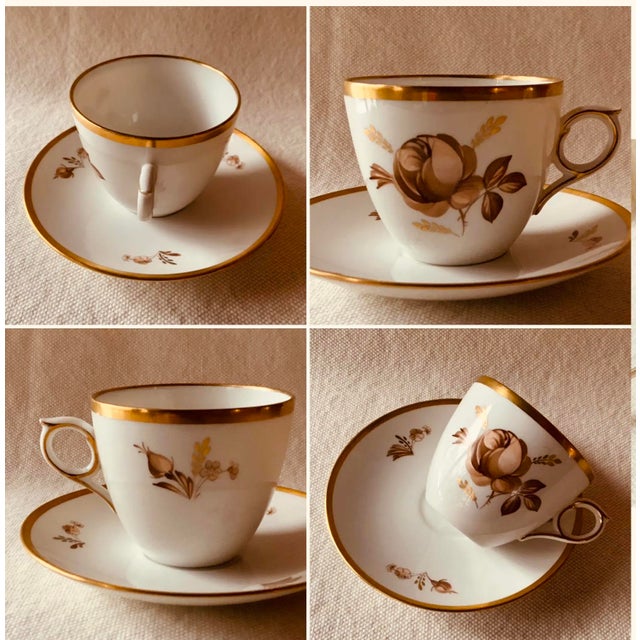 1960s Royal Copenhagen Brown Rose Breakfast Set - Set of 3 For Sale - Image 13 of 18