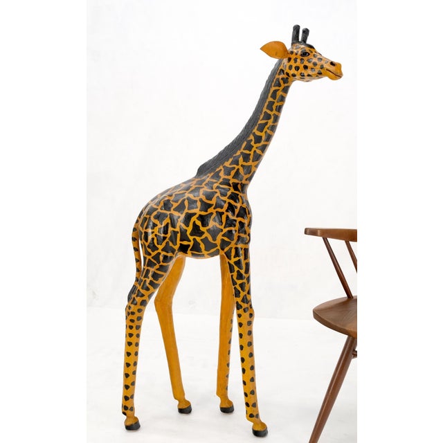 Abercrombie & Fitch Style Tooled leather sculpture of Giraffe.