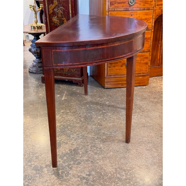 Late 18th Century George III Mahogany Demi-Lune Table For Sale - Image 6 of 10