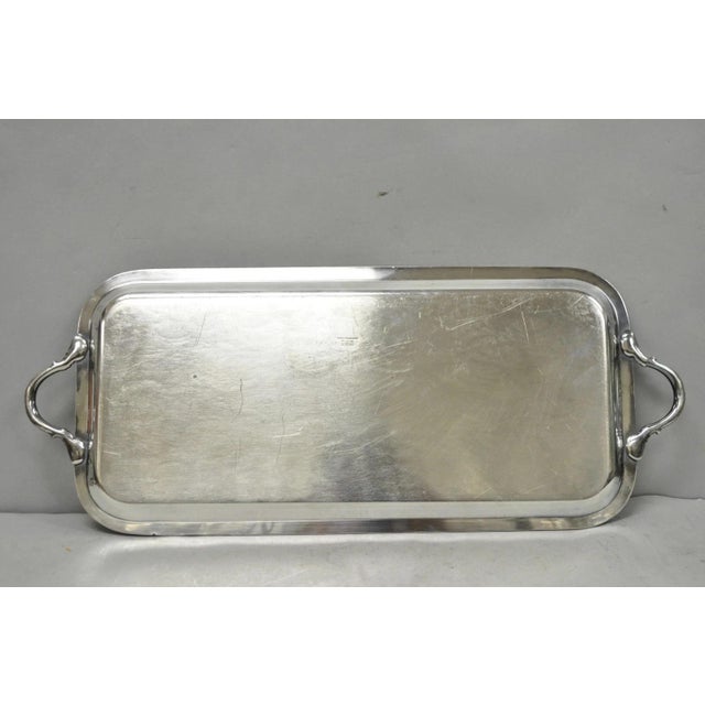 Vintage Black Starr & Gorham Silver Plated Narrow Serving Platter Bar Tray For Sale - Image 15 of 17