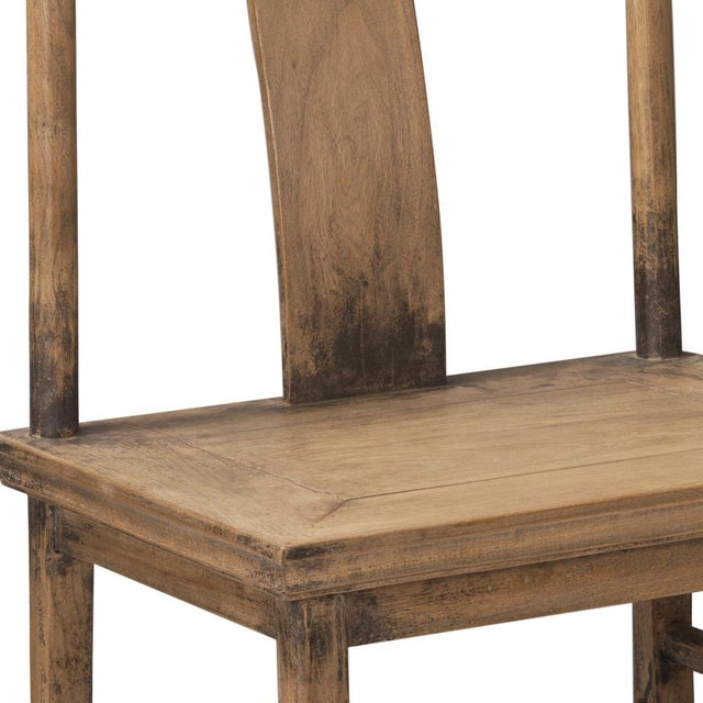Set of Antique Elm Yoke Back Side Chairs from Befos For Sale - Image 5 of 7