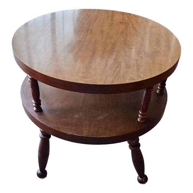 Vintage MCM Maple Formica Top End Round Table For Sale