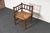 Charming bobbin-form corner chair in walnut with woven seat in red, green, and natural rush (ca. late 19th Century,...