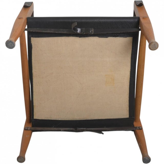 Square Cushion Safari Chair in Black Leather, 1990s For Sale - Image 18 of 18