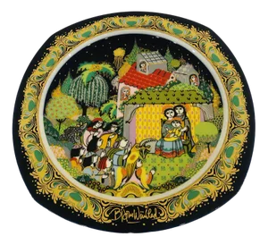 Silent Night Holy Night Christmas Plate by Bjørn Wiinblad for Rosenthal, 1983