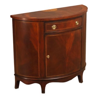 Henkel Harris Mahogany Demilune Console Cabinet Console For Sale