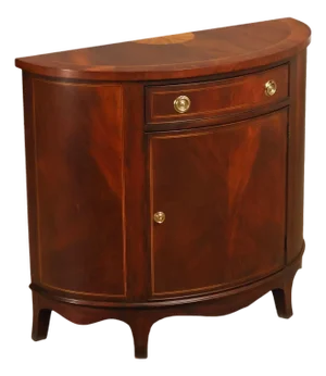 Henkel Harris Mahogany Demilune Console Cabinet Console