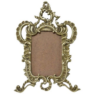 Early 20th-Century French Cast Brass Picture Frame, Victorian Revival For Sale