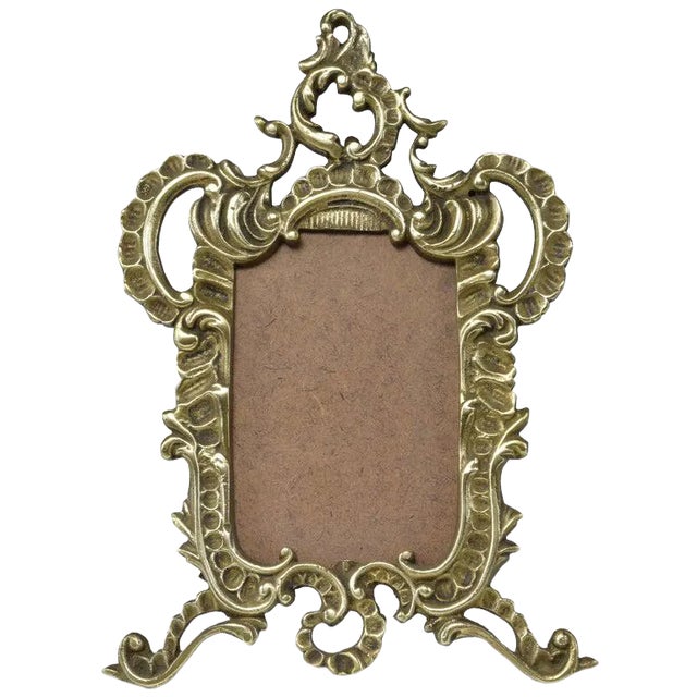 Early 20th-Century French Cast Brass Picture Frame, Victorian Revival For Sale