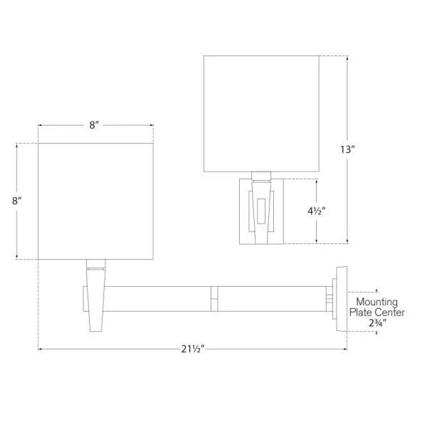 Modern Visual Comfort Signature Architect's Swing Arm in Hand-Rubbed Antique Brass with Silk Shade For Sale - Image 3 of 3