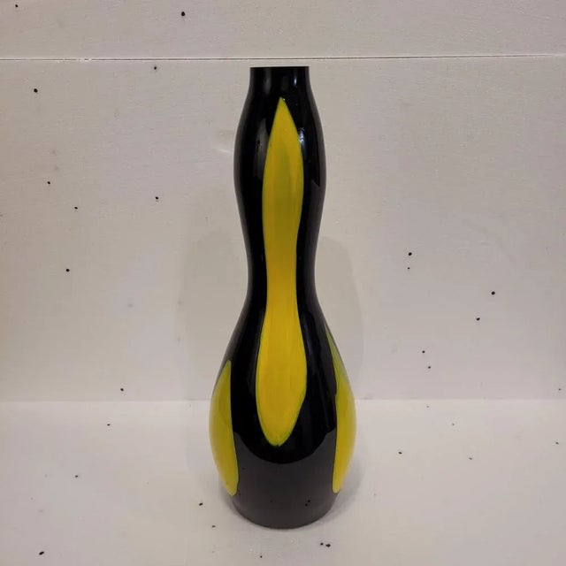 1970s Black and Yellow Vase in Blown Glass, 1970s For Sale - Image 5 of 18