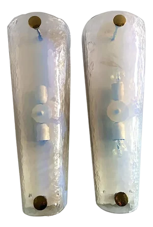Italian Opalino Murano Glass Wall Sconces by Simoeng, Set of 2