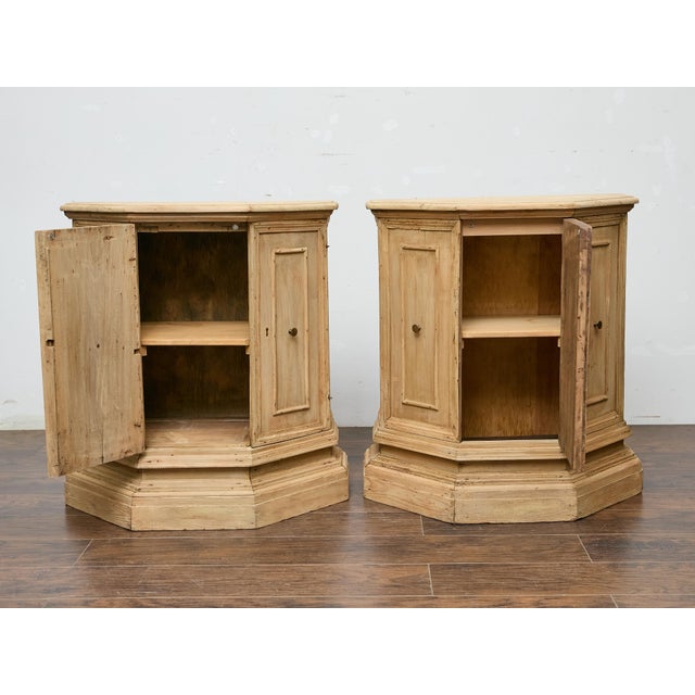 Pair of 19th Century Country French Pine Console Cabinets with Storage For Sale In Atlanta - Image 6 of 12