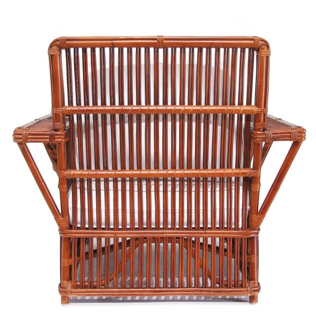 Wood 1930s Art Deco Presidents Nantucket Stick Walnut Finished Reed Rattan Livingroom Set, 4 Pieces For Sale - Image 7 of 10