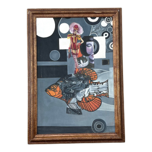 Vintage Surrealist Oil on Canvas