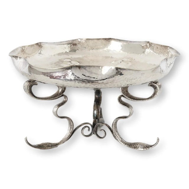 English Antique Arts & Crafts Hand-Made Compote For Sale - Image 3 of 5