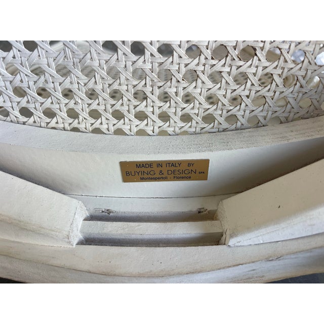 Vintage Italian Louis XV Style Double Cane Dining Chairs, Set of 4, Distressed White Finish For Sale - Image 13 of 13