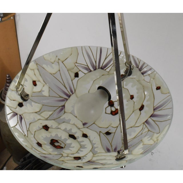 French Art Deco Pendant Light by Maxonade - 1930 Chandelier France For Sale - Image 11 of 14