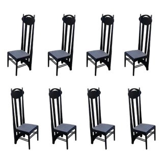 Late 20th Century Set of 8 Argyle Chairs by Charles Rennie Mackintosh for Atelier International For Sale