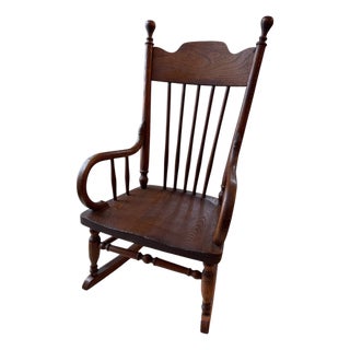 Antique Early American Oak Windsor Children’s Rocker For Sale