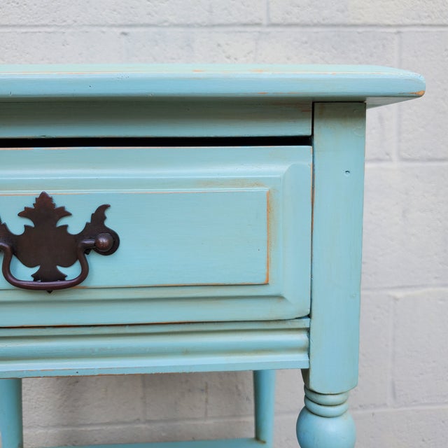 1950s Vintage Nightstand Painted Pale Blue For Sale - Image 11 of 12