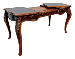 Vintage Desk and Game Table With Backgammon and Chess Reversible Tabletop | in Theodore Alexander Style