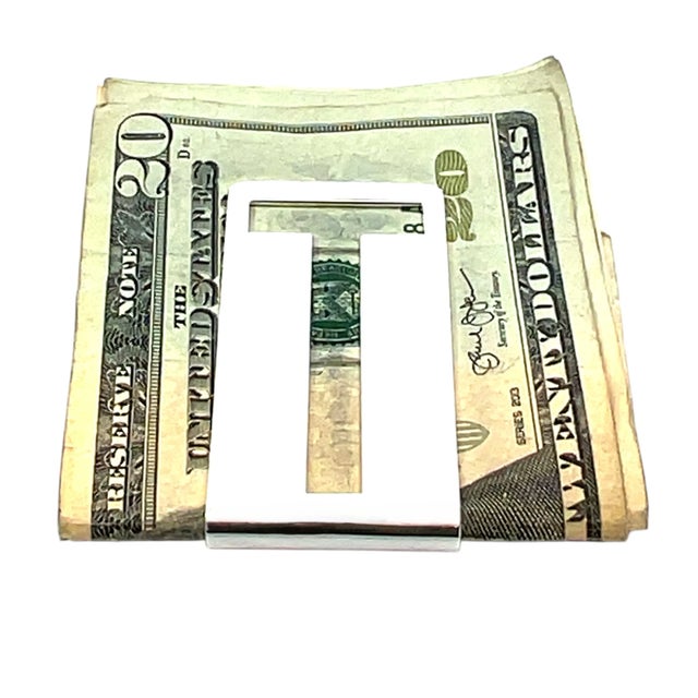 Tiffany & Co Large "T" Money Clip Sterling Silver Estate For Sale - Image 10 of 13