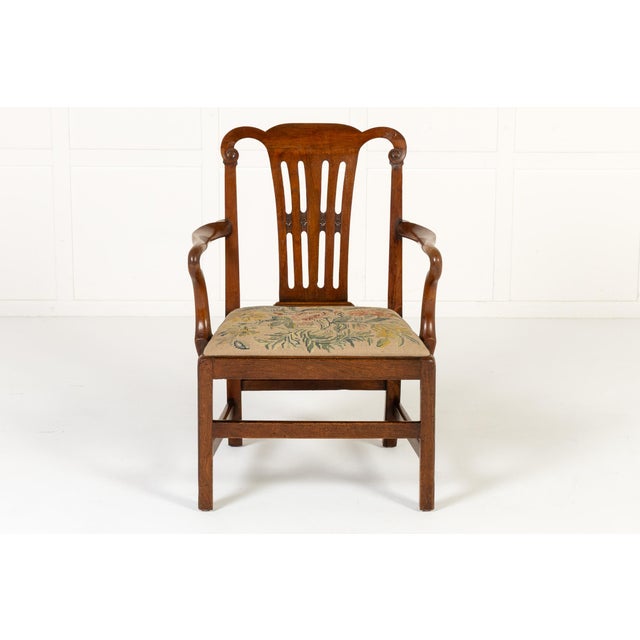 18th Century Large 18th Century English George III Mahogany Armchairs, Set of 2 For Sale - Image 5 of 11