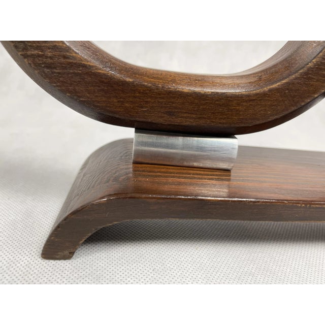 Wood Mid-Century Wood and Aluminium Candleholder, 1950s For Sale - Image 7 of 11