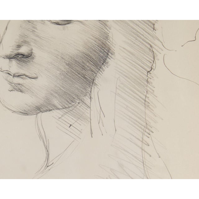 Graphite Portrait Drawing of a Woman by James L. Bruch For Sale - Image 4 of 8